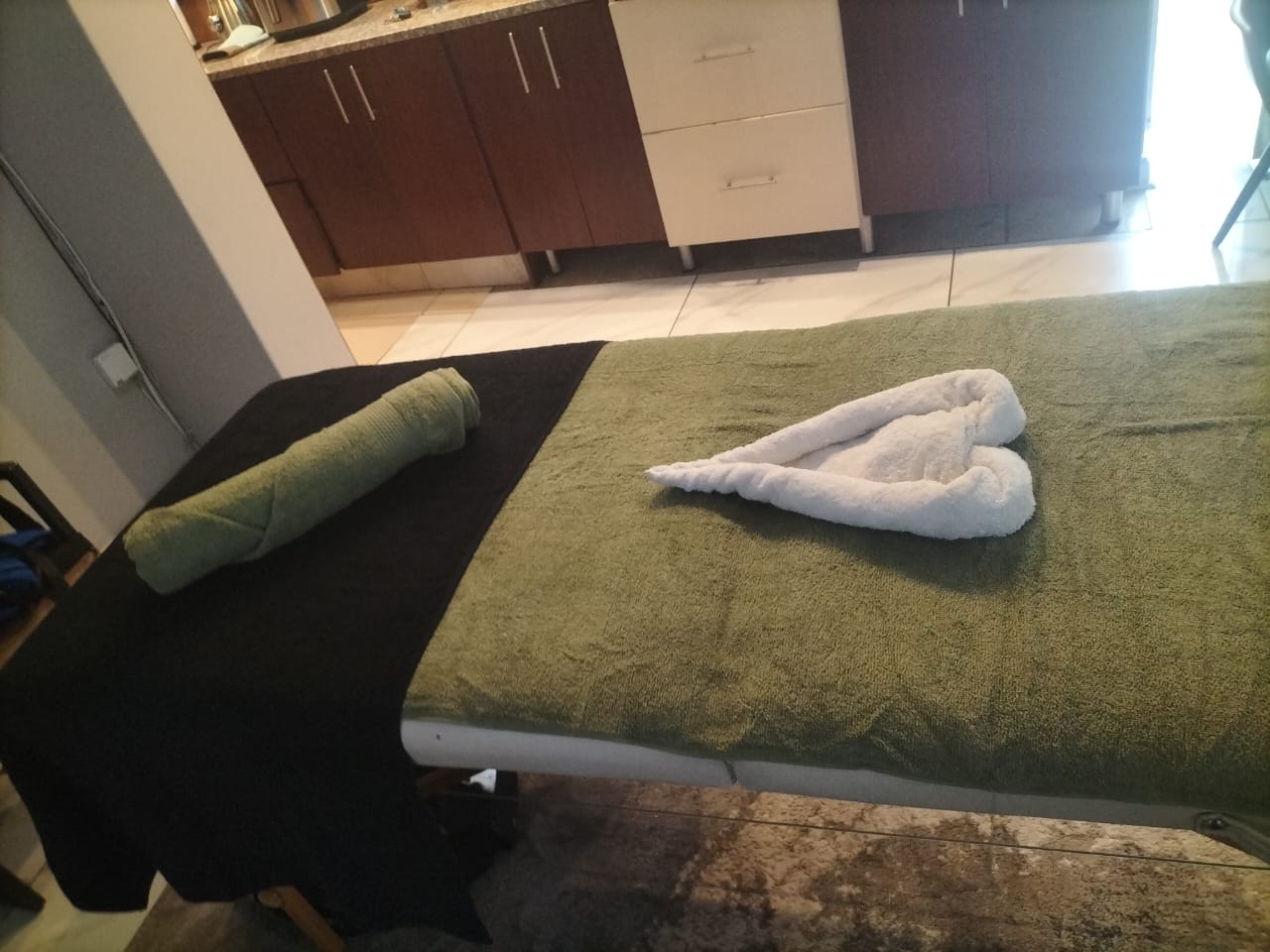 Massage beds setup indoor